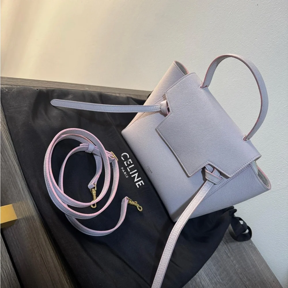 Celine Nano Belt Bag In Grained Calfskin Lavender Grey - Picture 3 of 11